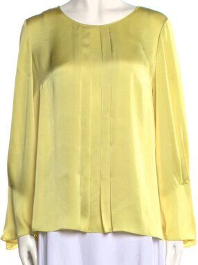 Ports 1961 yellow silk blouse size 6